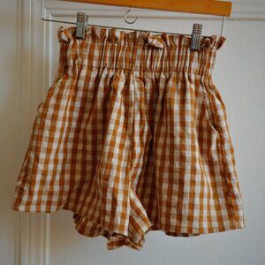 Mable Cotton Checkered High Waist Gingham Shorts